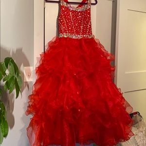 Red ball gown